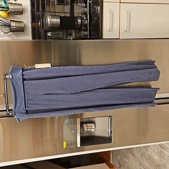 💕FRESH LAUNDRY💕 Linen Foldover Pants ~ 100% Linen Blue XL NWT - Picture 1 of 14